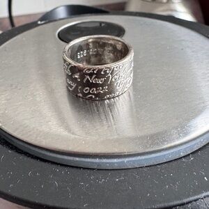 Vintage 1997 Tiffany & Co. sterling silver Notes Fifth Avenue wide band ring